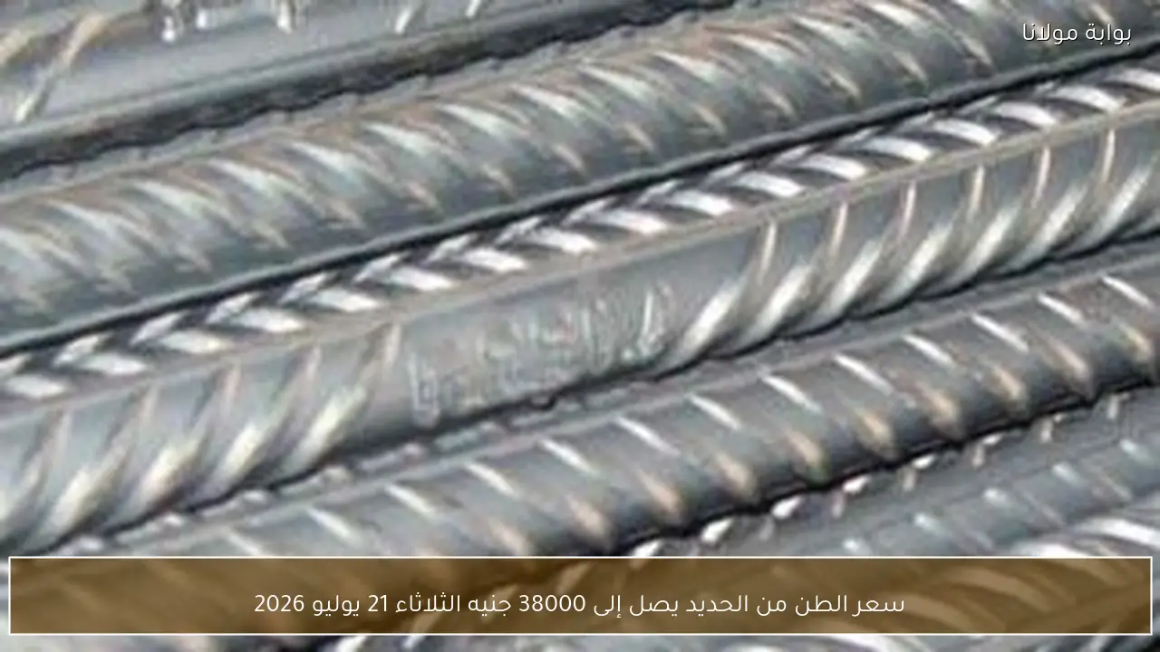 سعر الطن من الحديد يصل إلى 38000 جنيه الثلاثاء 21 يوليو 2026