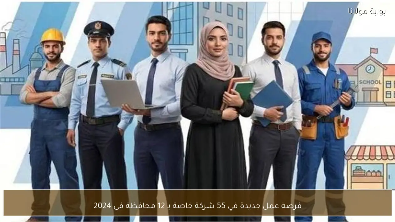 فرصة عمل جديدة في 55 شركة خاصة بـ 12 محافظة في 2024