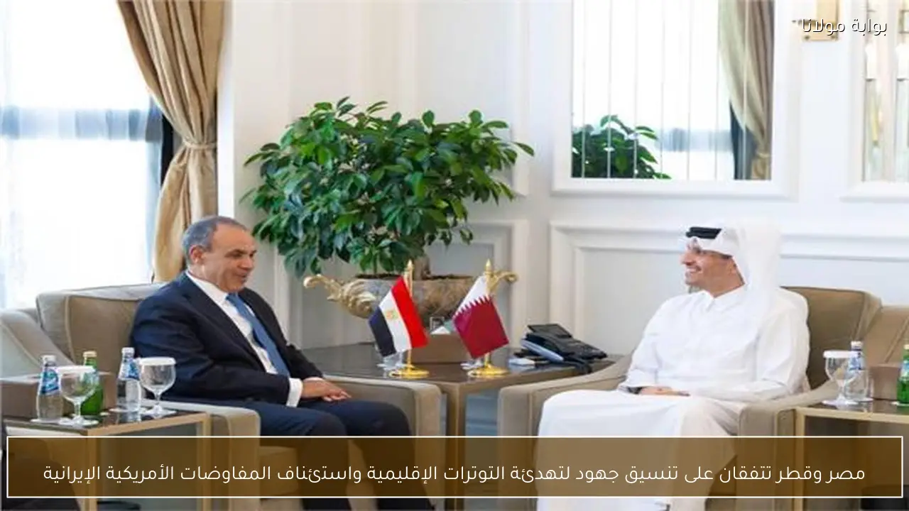 مصر وقطر تتفقان على تنسيق جهود لتهدئة التوترات الإقليمية واستئناف المفاوضات الأمريكية الإيرانية