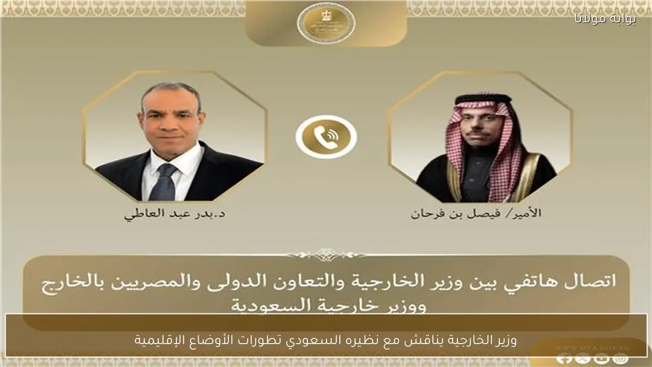 وزير الخارجية يناقش مع نظيره السعودي تطورات الأوضاع الإقليمية