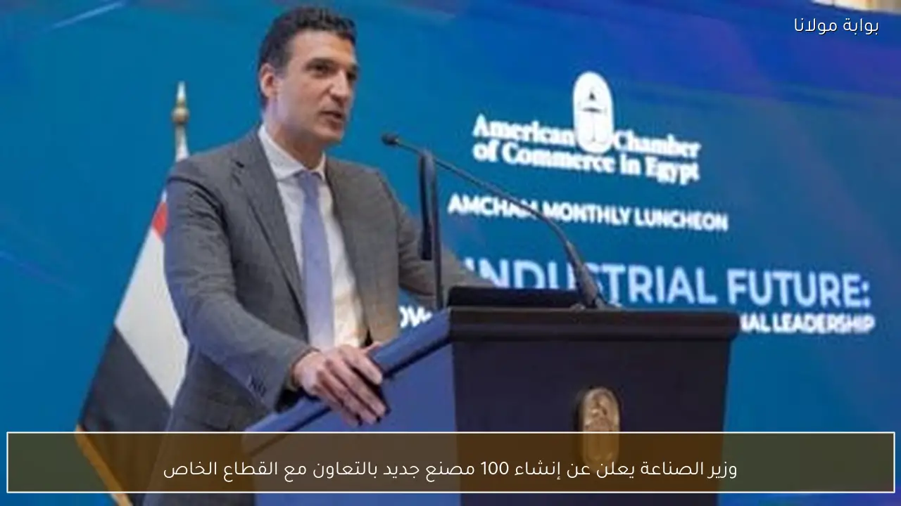 وزير الصناعة يعلن عن إنشاء 100 مصنع جديد بالتعاون مع القطاع الخاص