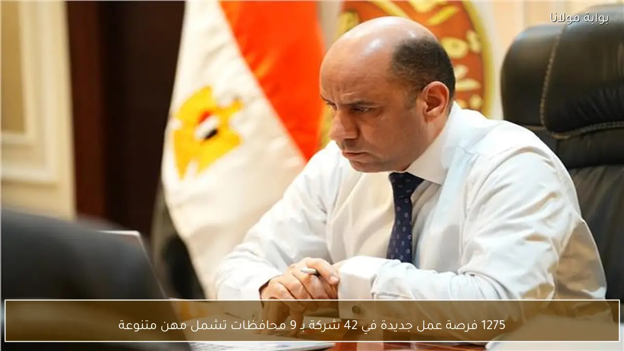 1275 فرصة عمل جديدة في 42 شركة بـ 9 محافظات تشمل مهن متنوعة