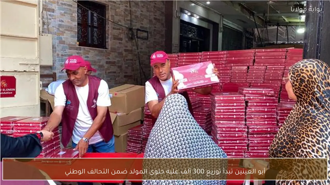 أبو العينين تبدأ توزيع 300 ألف علبة حلوى المولد ضمن التحالف الوطني