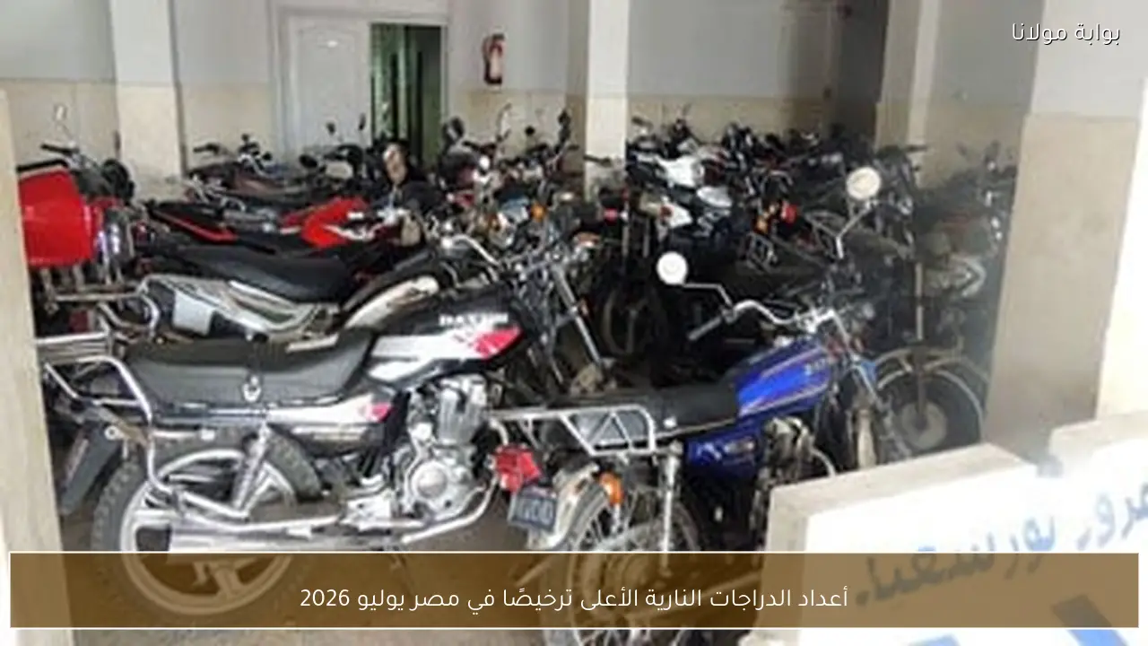 أعداد الدراجات النارية الأعلى ترخيصًا في مصر يوليو 2026