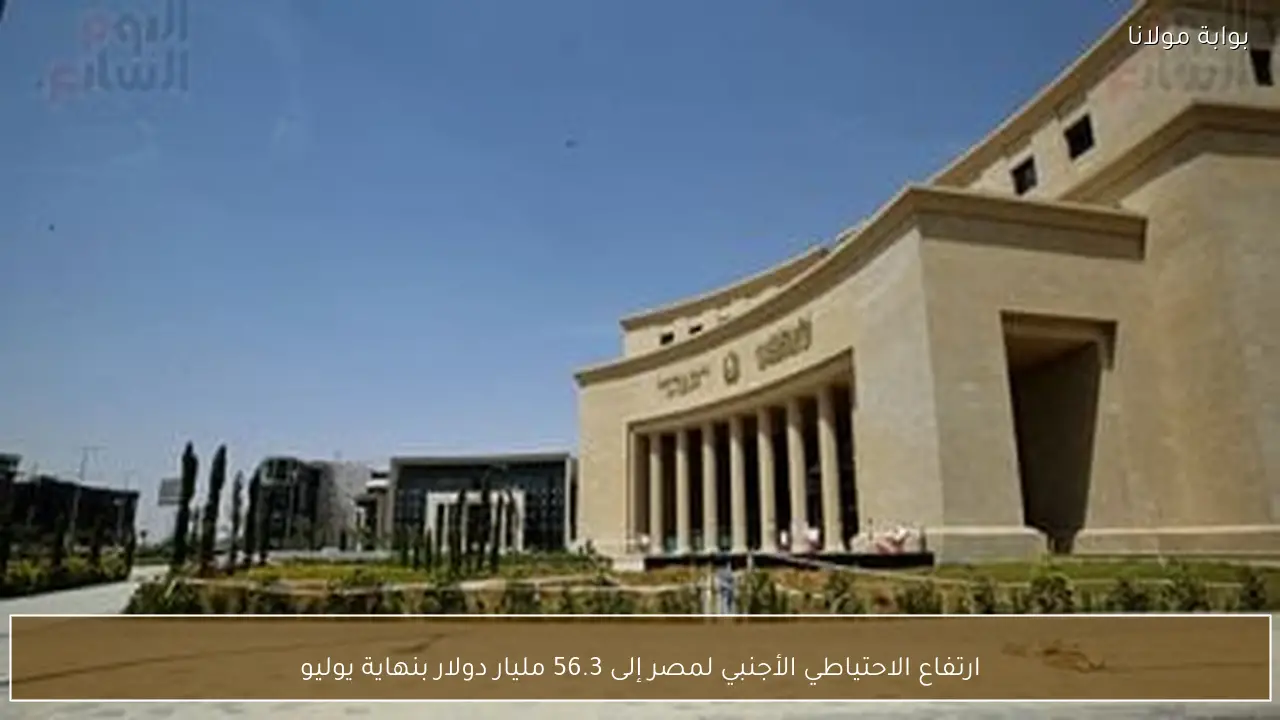 ارتفاع الاحتياطي الأجنبي لمصر إلى 56.3 مليار دولار بنهاية يوليو