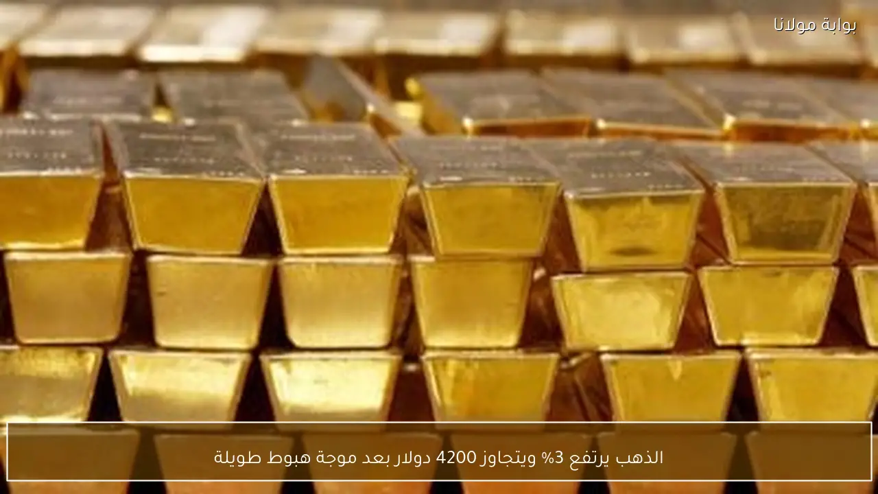 الذهب يرتفع 3% ويتجاوز 4200 دولار بعد موجة هبوط طويلة