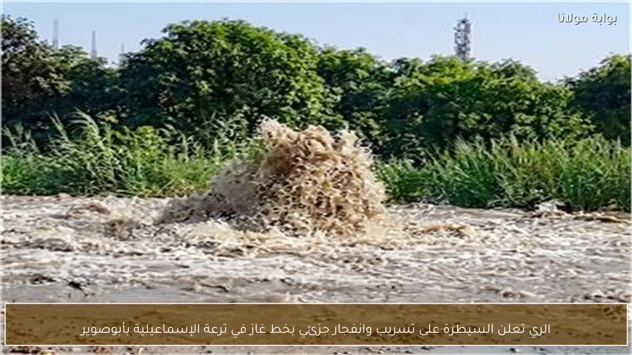 الري تعلن السيطرة على تسريب وانفجار جزئي بخط غاز في ترعة الإسماعيلية بأبوصوير