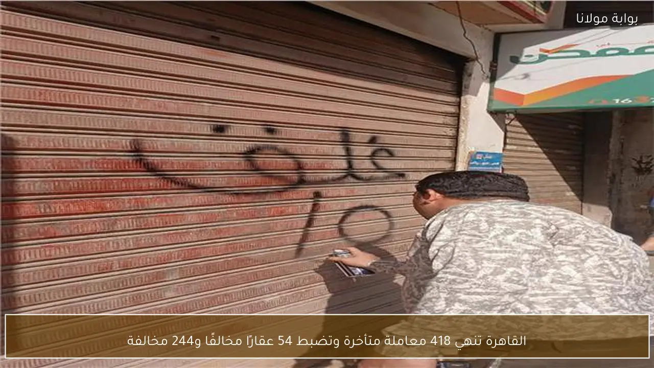 القاهرة تنهي 418 معاملة متأخرة وتضبط 54 عقارًا مخالفًا و244 مخالفة