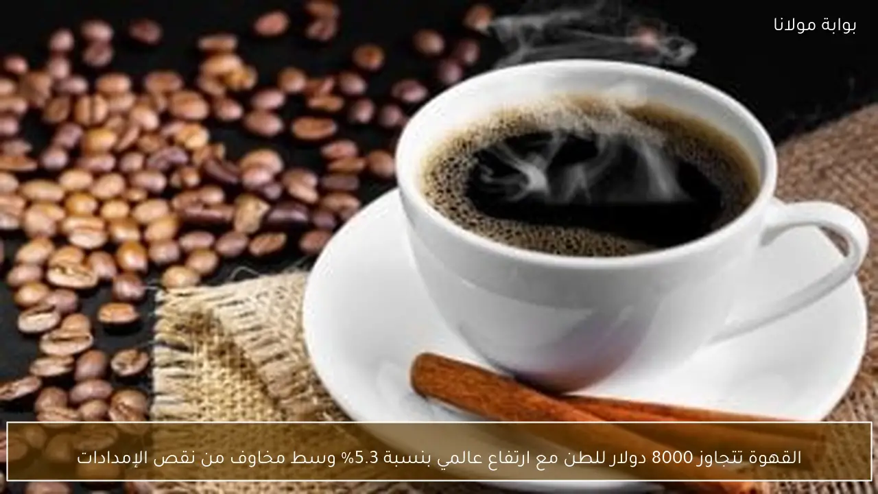 القهوة تتجاوز 8000 دولار للطن مع ارتفاع عالمي بنسبة 5.3% وسط مخاوف من نقص الإمدادات