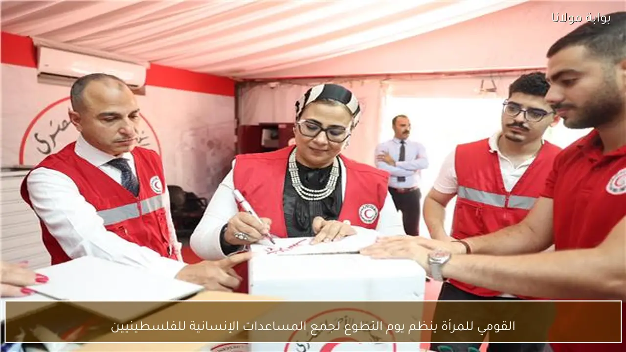 القومي للمرأة ينظم يوم التطوع لجمع المساعدات الإنسانية للفلسطينيين