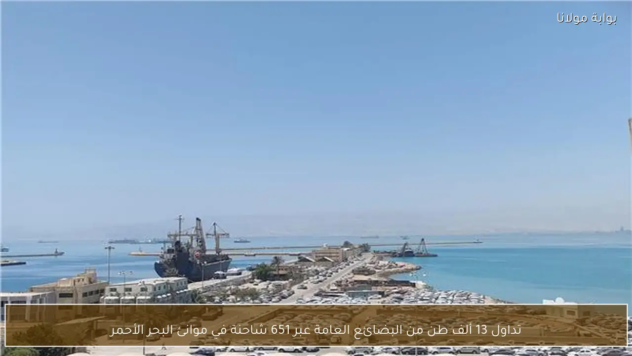 تداول 13 ألف طن من البضائع العامة عبر 651 شاحنة في موانئ البحر الأحمر