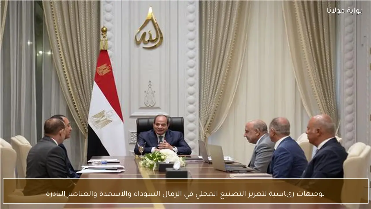 توجيهات رئاسية لتعزيز التصنيع المحلي في الرمال السوداء والأسمدة والعناصر النادرة