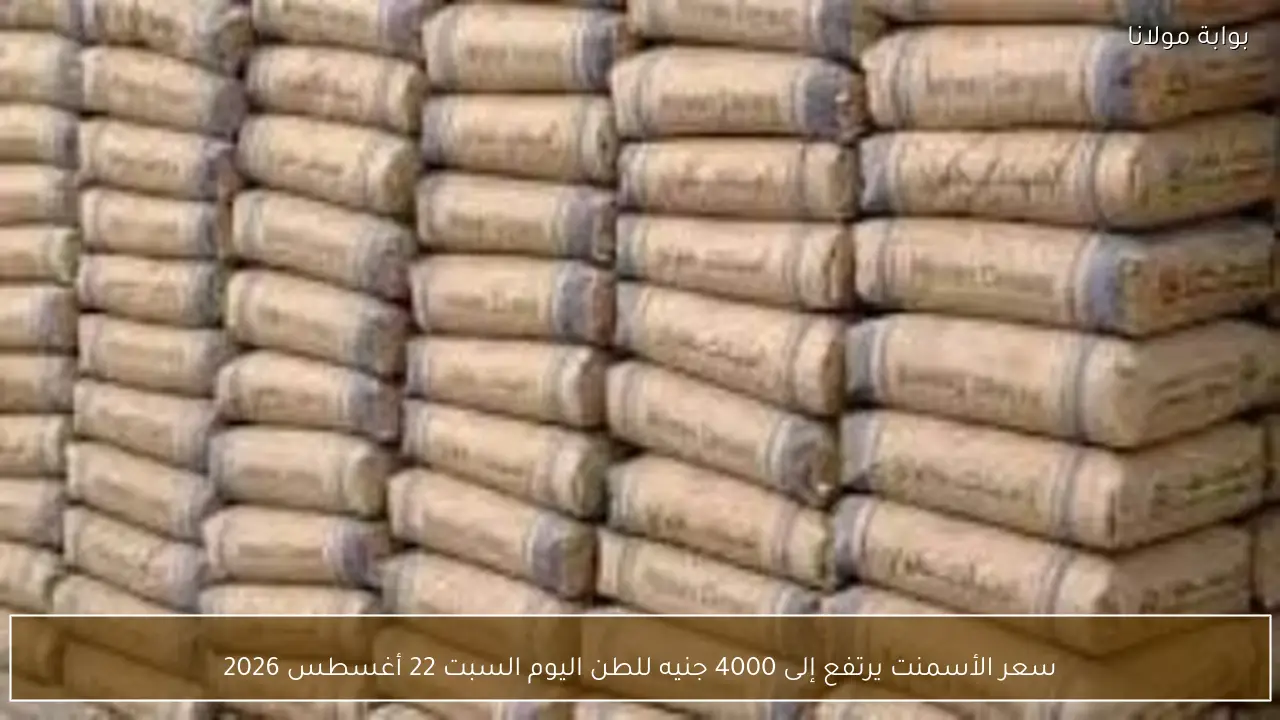سعر الأسمنت يرتفع إلى 4000 جنيه للطن اليوم السبت 22 أغسطس 2026
