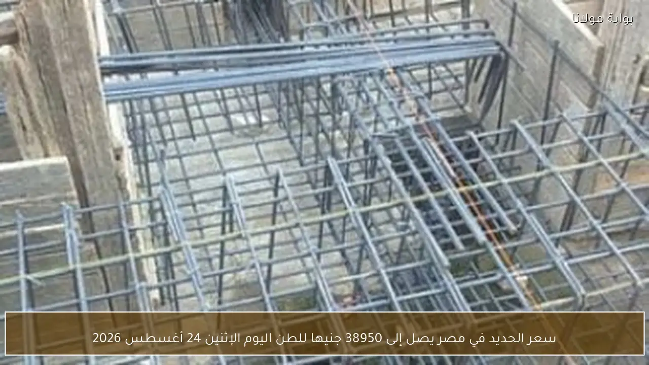 سعر الحديد في مصر يصل إلى 38950 جنيها للطن اليوم الإثنين 24 أغسطس 2026