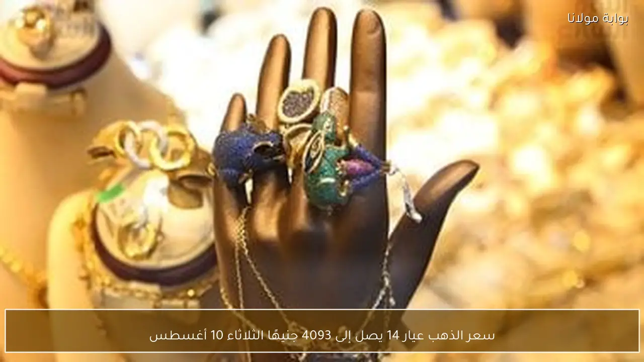 سعر الذهب عيار 14 يصل إلى 4093 جنيهًا الثلاثاء 10 أغسطس