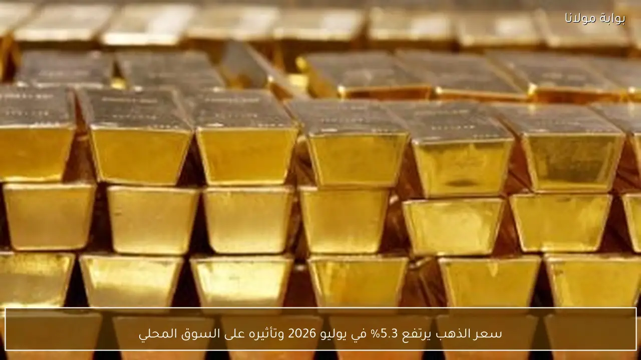 سعر الذهب يرتفع 5.3% في يوليو 2026 وتأثيره على السوق المحلي