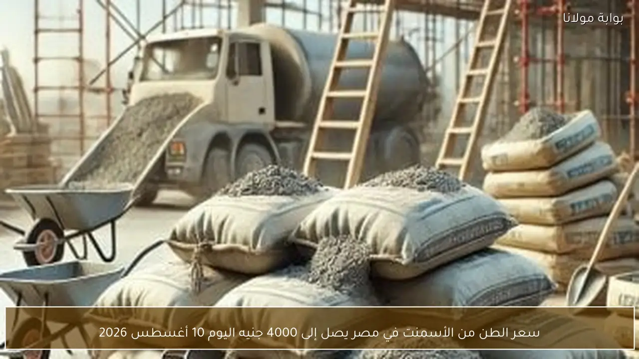 سعر الطن من الأسمنت في مصر يصل إلى 4000 جنيه اليوم 10 أغسطس 2026