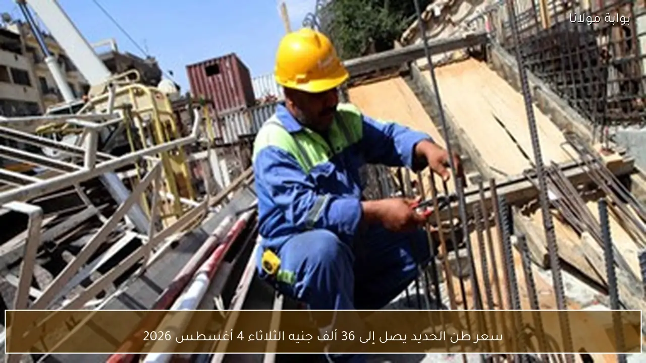 سعر طن الحديد يصل إلى 36 ألف جنيه الثلاثاء 4 أغسطس 2026