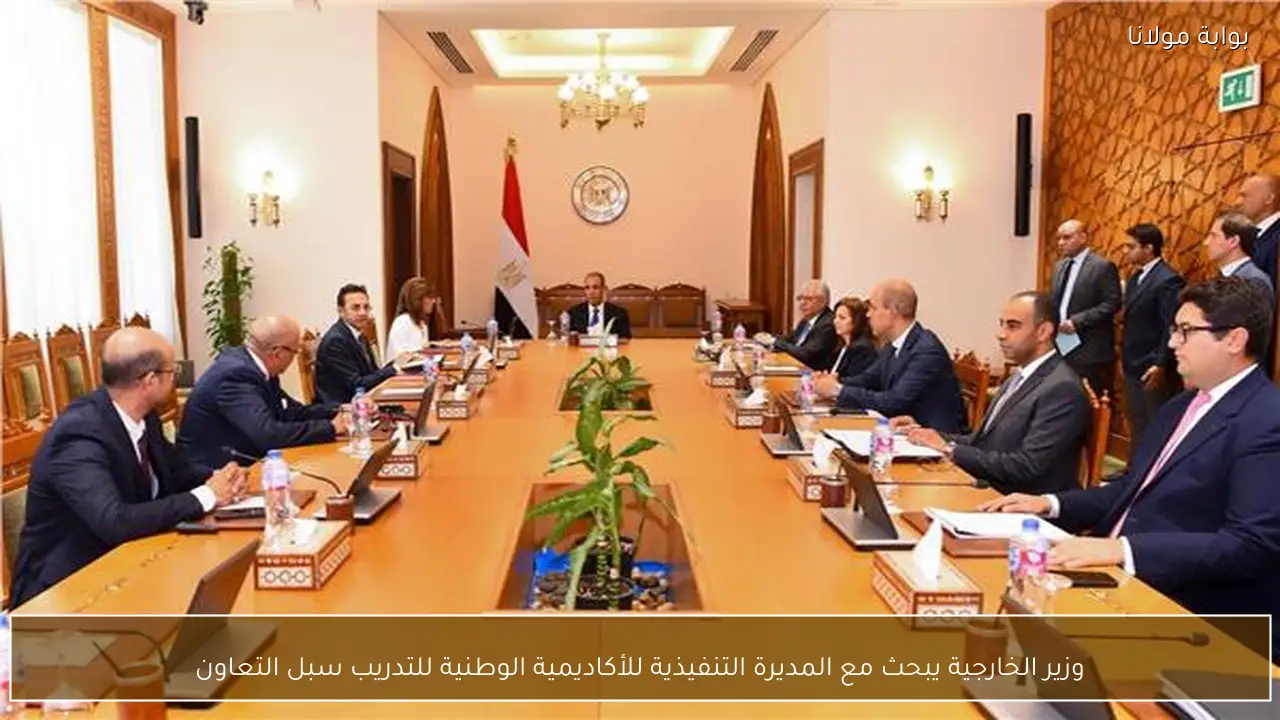 وزير الخارجية يبحث مع المديرة التنفيذية للأكاديمية الوطنية للتدريب سبل التعاون