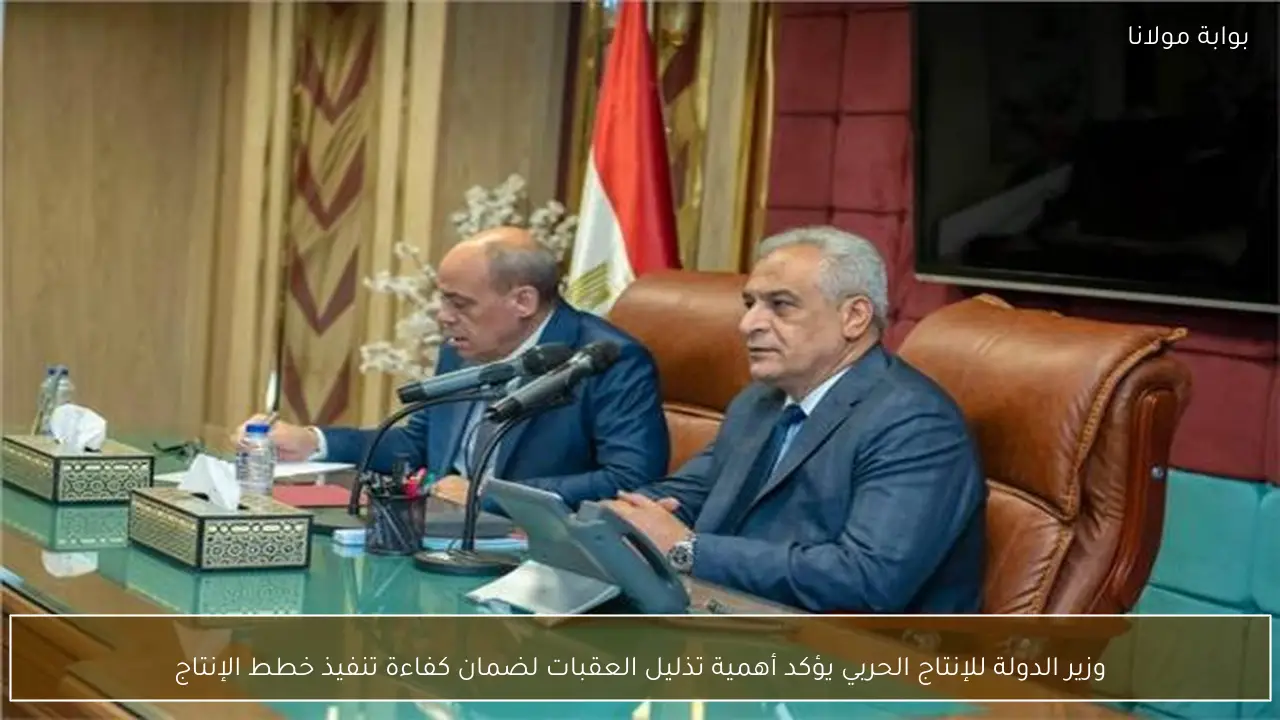 وزير الدولة للإنتاج الحربي يؤكد أهمية تذليل العقبات لضمان كفاءة تنفيذ خطط الإنتاج