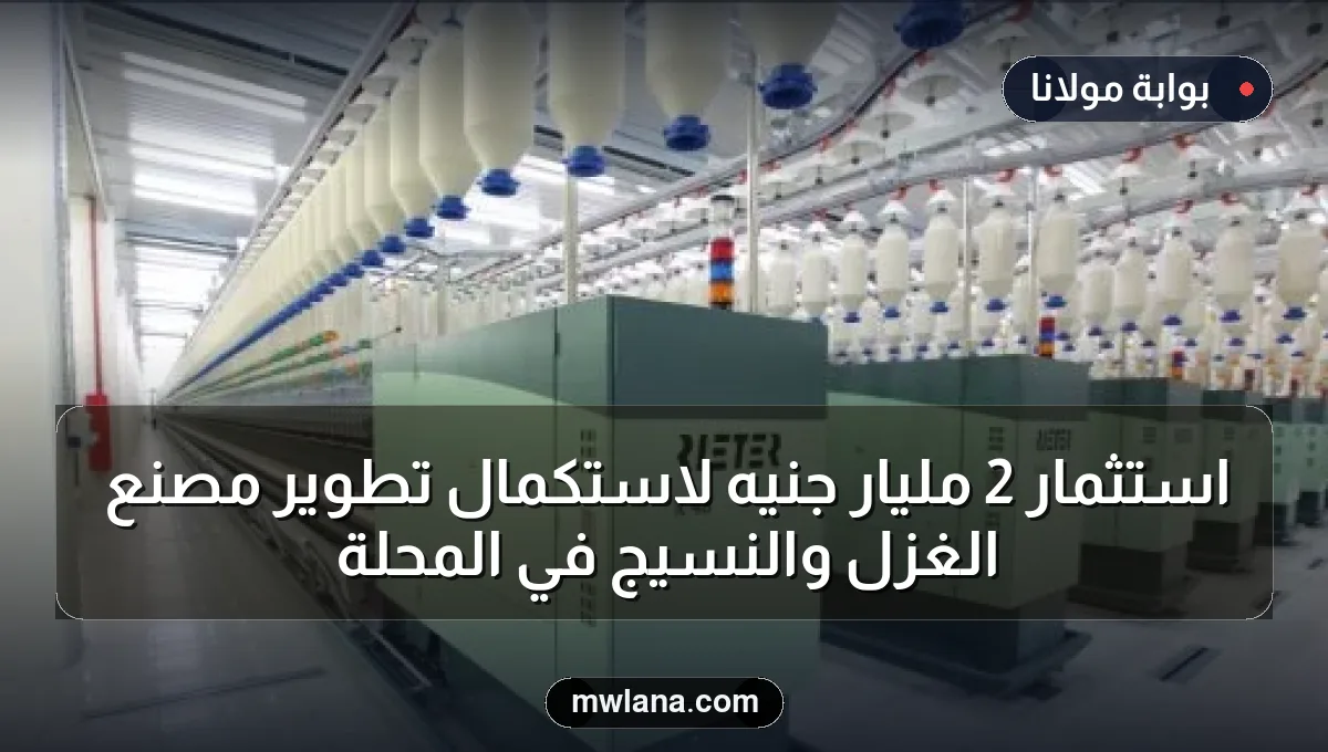 استثمار 2 مليار جنيه لاستكمال تطوير مصنع الغزل والنسيج في المحلة