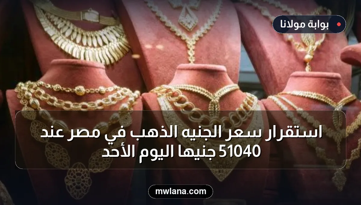 استقرار سعر الجنيه الذهب في مصر عند 51040 جنيهًا اليوم الأحد