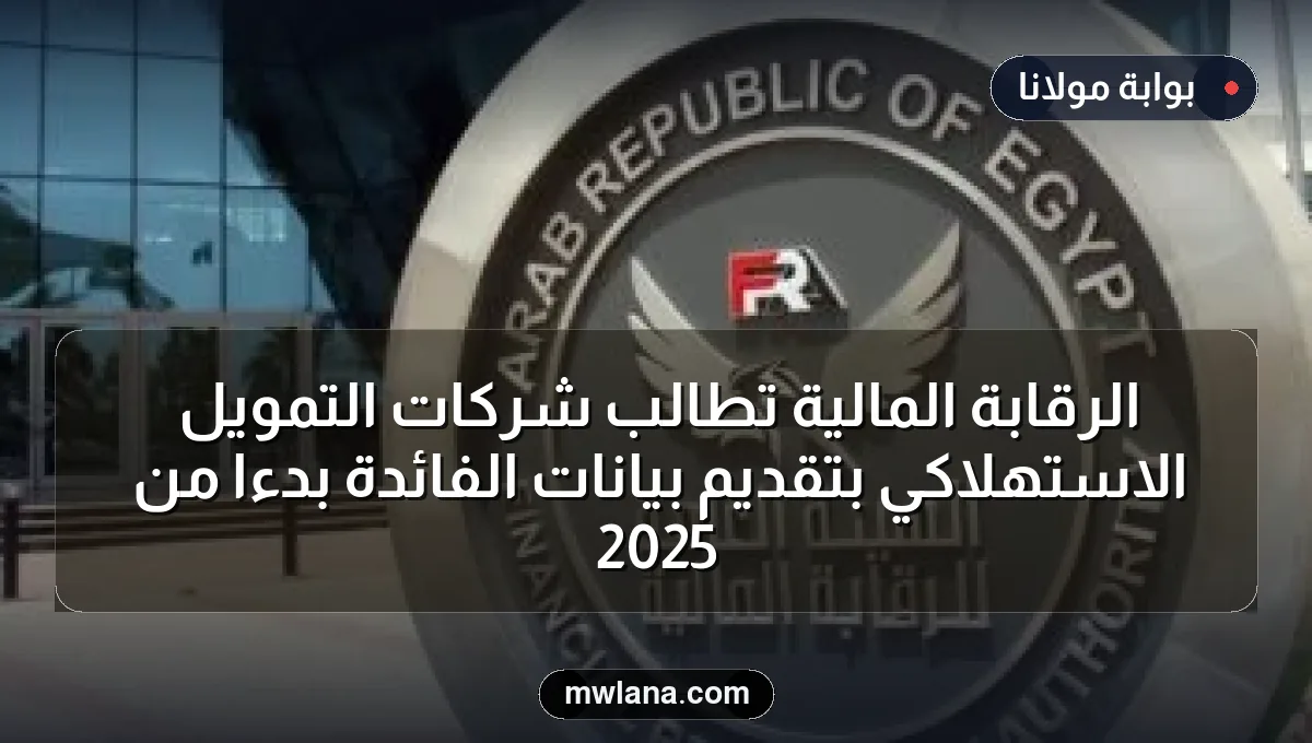 الرقابة المالية تطالب شركات التمويل الاستهلاكي بتقديم بيانات الفائدة بدءًا من 2025