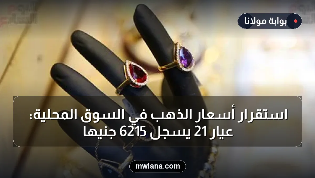 استقرار أسعار الذهب في السوق المحلية: عيار 21 يُسجل 6215 جنيهاً