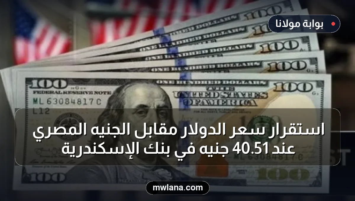 استقرار سعر الدولار مقابل الجنيه المصري عند 51.40 جنيه في بنك الإسكندرية