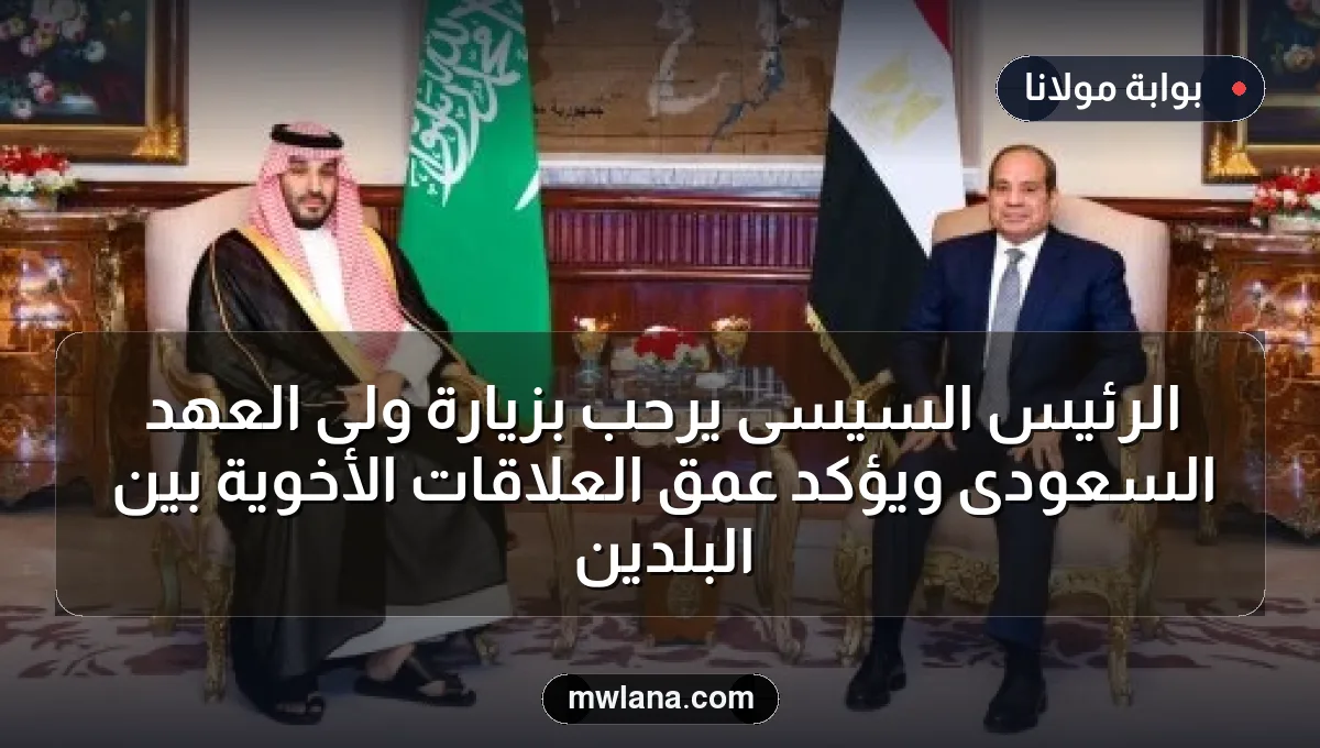 الرئيس السيسى يرحب بزيارة ولى العهد السعودى ويؤكد عمق العلاقات الأخوية بين البلدين