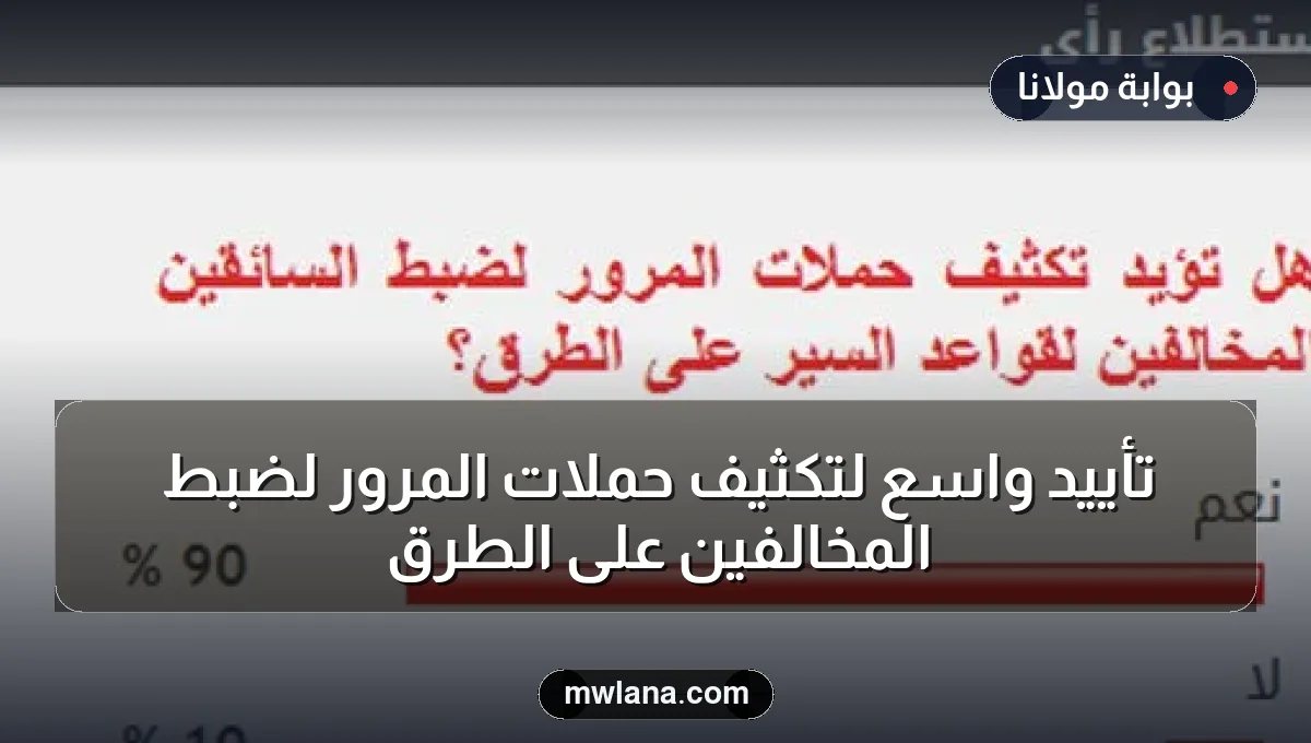 تأييد واسع لتكثيف حملات المرور لضبط المخالفين على الطرق