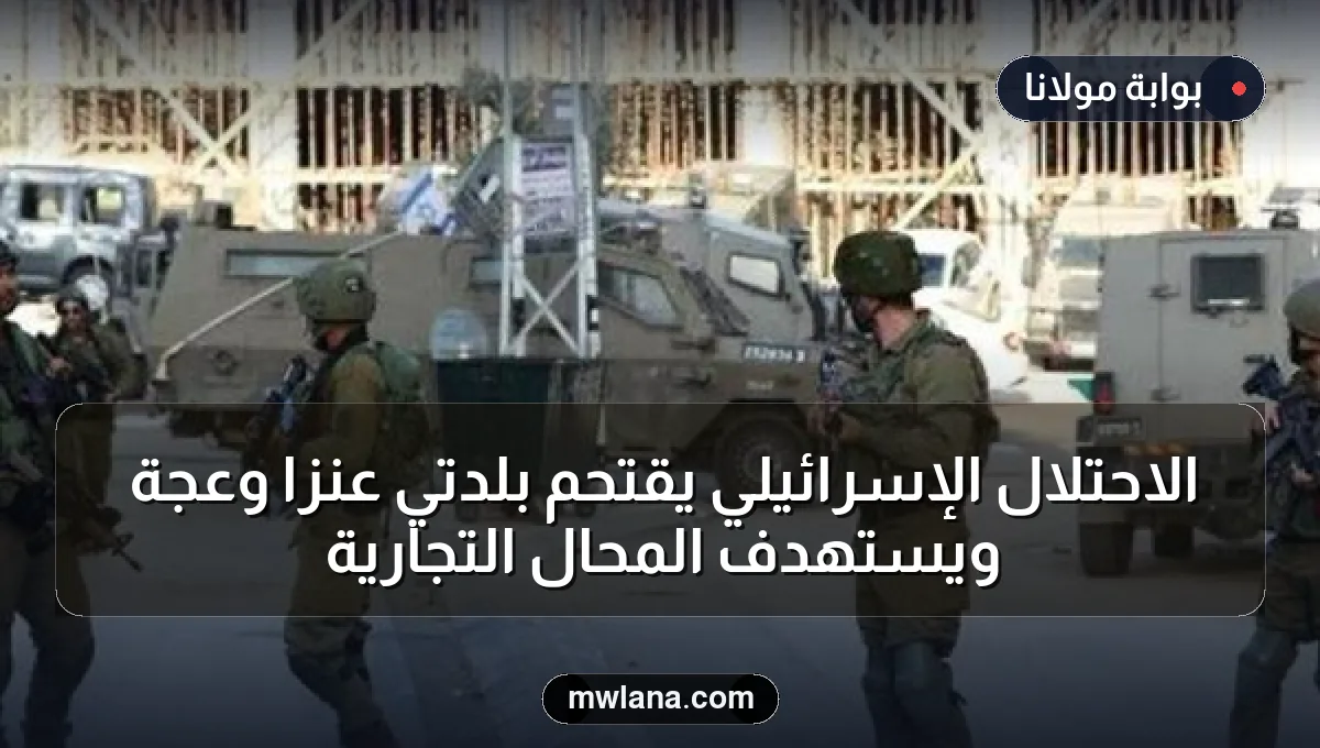 الاحتلال الإسرائيلي يقتحم بلدتي عنزا وعجة ويستهدف المحال التجارية