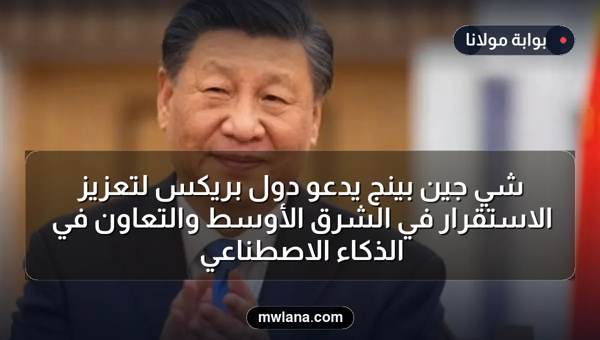 شي جين بينج يدعو دول بريكس لتعزيز الاستقرار في الشرق الأوسط والتعاون في الذكاء الاصطناعي
