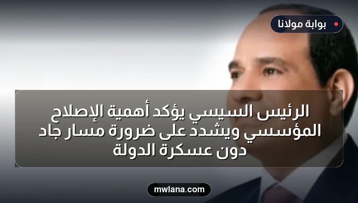 الرئيس السيسي يؤكد أهمية الإصلاح المؤسسي ويشدد على ضرورة مسار جاد دون عسكرة الدولة
