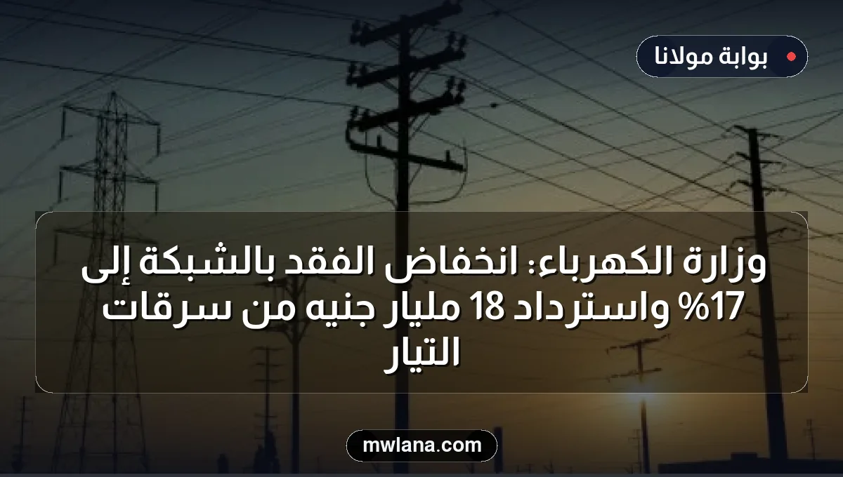وزارة الكهرباء: انخفاض الفقد بالشبكة إلى 17% واسترداد 18 مليار جنيه من سرقات التيار