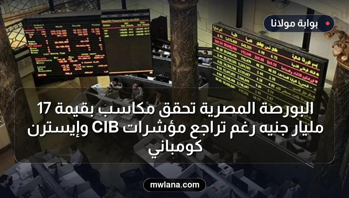 البورصة المصرية تحقق مكاسب بقيمة 17 مليار جنيه رغم تراجع مؤشرات CIB وإيسترن كومباني