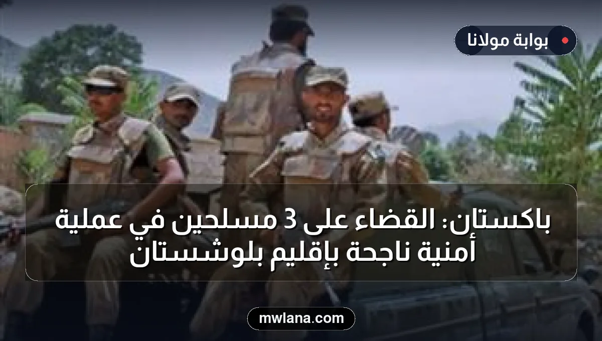 باكستان: القضاء على 3 مسلحين في عملية أمنية ناجحة بإقليم بلوشستان