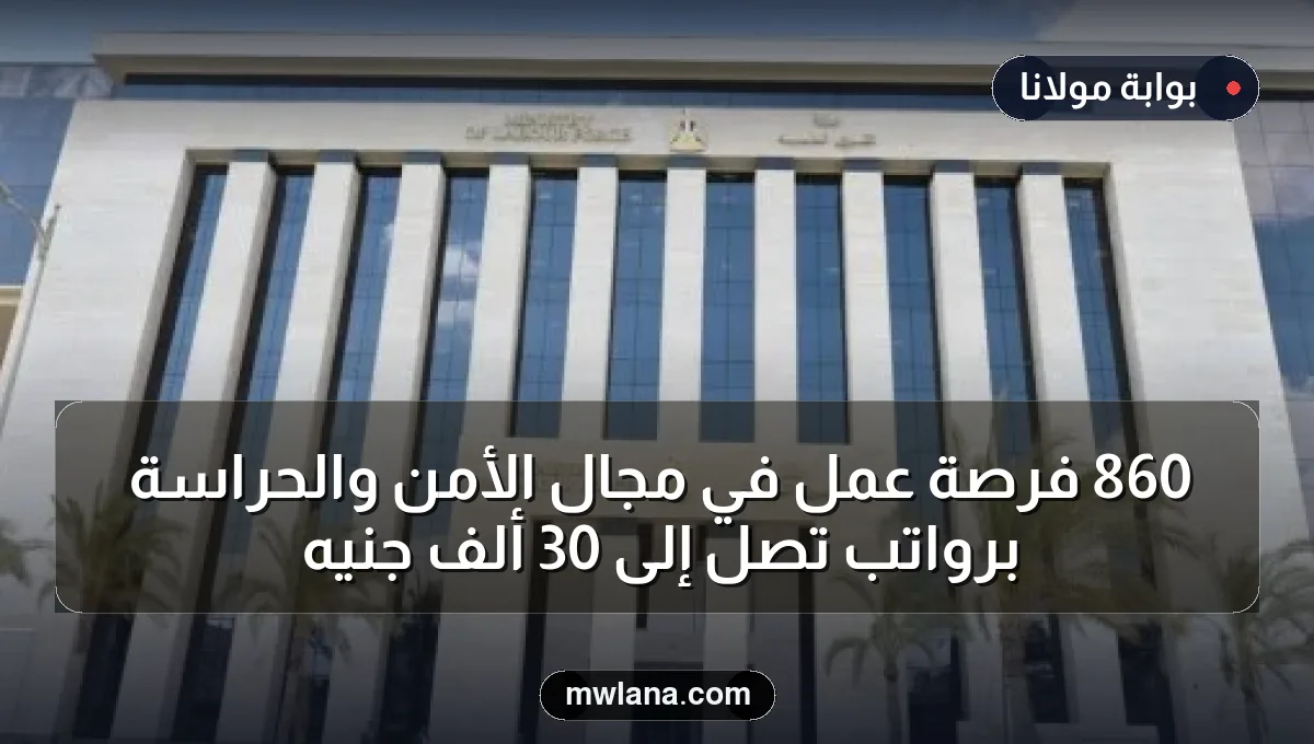 860 فرصة عمل في مجال الأمن والحراسة برواتب تصل إلى 30 ألف جنيه