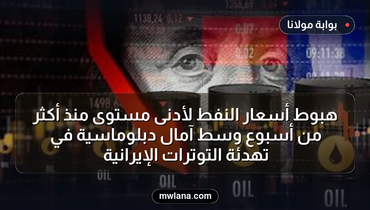 هبوط أسعار النفط لأدنى مستوى منذ أكثر من أسبوع وسط آمال دبلوماسية في تهدئة التوترات الإيرانية
