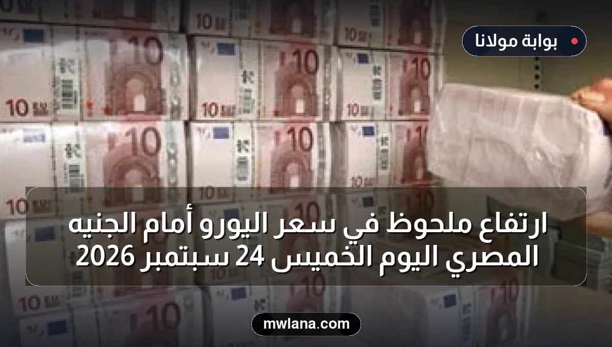 ارتفاع ملحوظ في سعر اليورو أمام الجنيه المصري اليوم الخميس 24 سبتمبر 2026