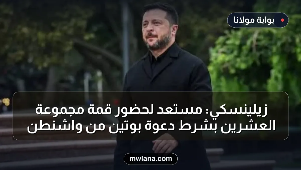 زيلينسكي: مستعد لحضور قمة مجموعة العشرين بشرط دعوة بوتين من واشنطن