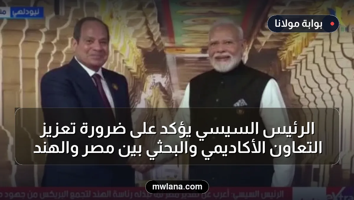 الرئيس السيسي يؤكد على ضرورة تعزيز التعاون الأكاديمي والبحثي بين مصر والهند