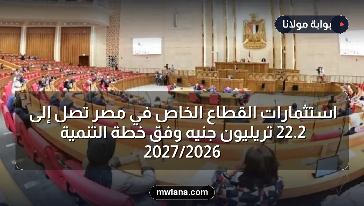 استثمارات القطاع الخاص في مصر تصل إلى 2.22 تريليون جنيه وفق خطة التنمية 2026/2027
