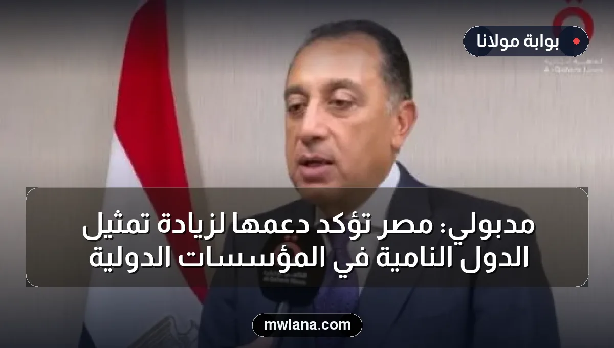 مدبولي: مصر تؤكد دعمها لزيادة تمثيل الدول النامية في المؤسسات الدولية