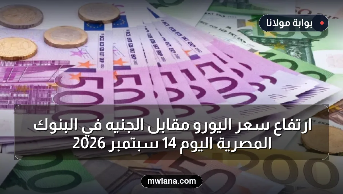 ارتفاع سعر اليورو مقابل الجنيه في البنوك المصرية اليوم 14 سبتمبر 2026