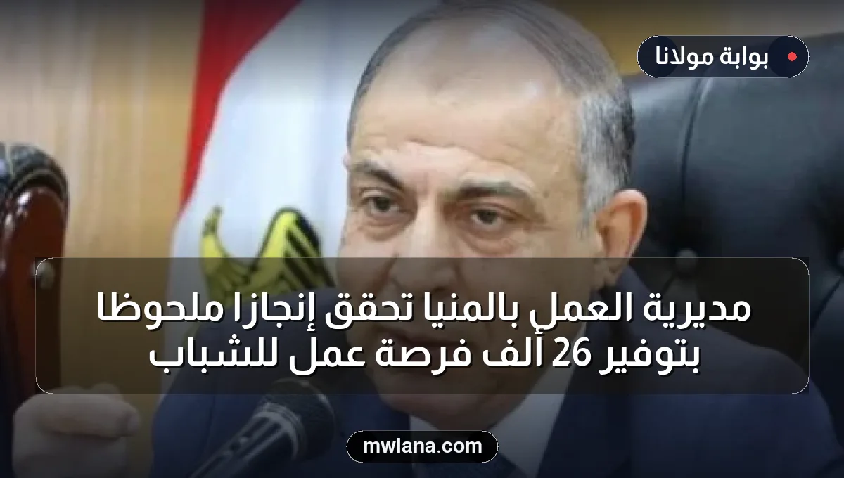 مديرية العمل بالمنيا تحقق إنجازًا ملحوظًا بتوفير 26 ألف فرصة عمل للشباب