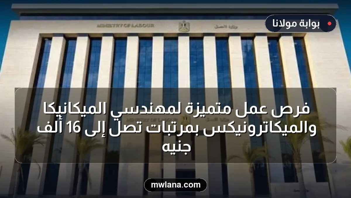 فرص عمل متميزة لمهندسي الميكانيكا والميكاترونيكس بمرتبات تصل إلى 16 ألف جنيه