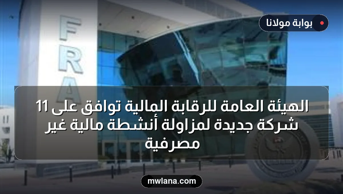 الهيئة العامة للرقابة المالية توافق على 11 شركة جديدة لمزاولة أنشطة مالية غير مصرفية