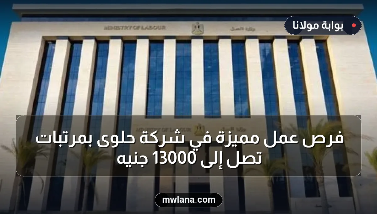فرص عمل مميزة في شركة حلوى بمرتبات تصل إلى 13000 جنيه