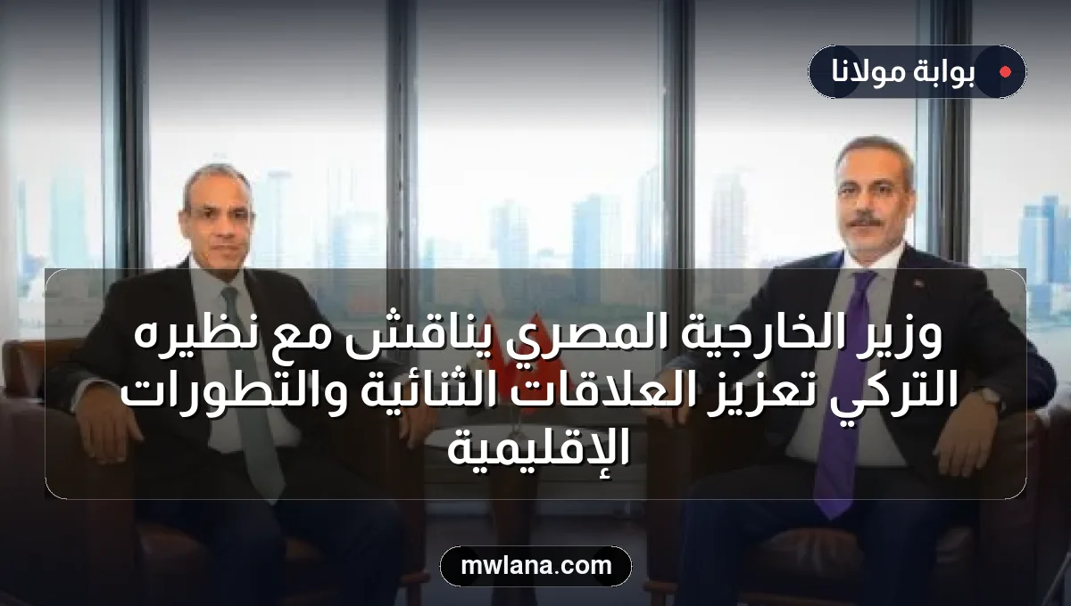 وزير الخارجية المصري يناقش مع نظيره التركي تعزيز العلاقات الثنائية والتطورات الإقليمية